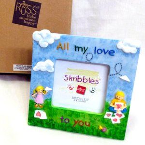 Russ Berrie & Co. Frame-Scribbles-"All My Love To You" Holds 2.5" x 2.5" Pic.NIP